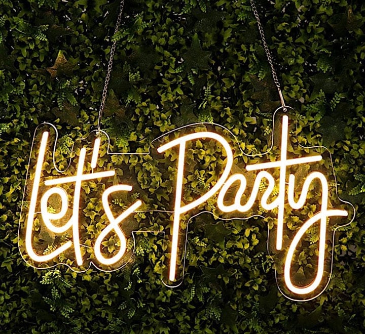 Let's party neon sign