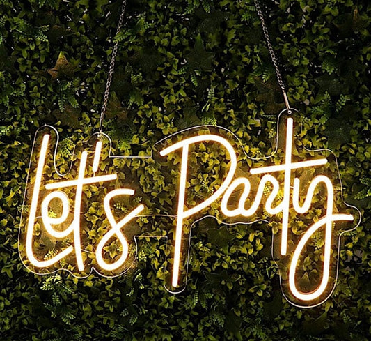 Let's party neon sign