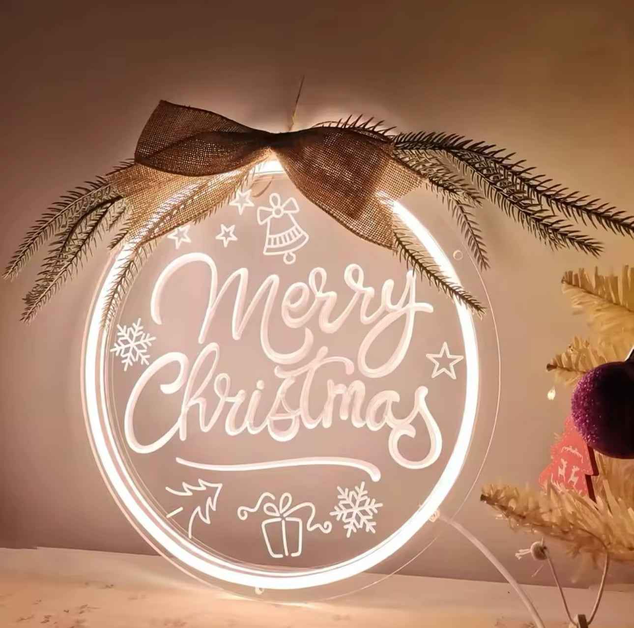 Merry Christmas Neon Sign – Festive Holiday Glow