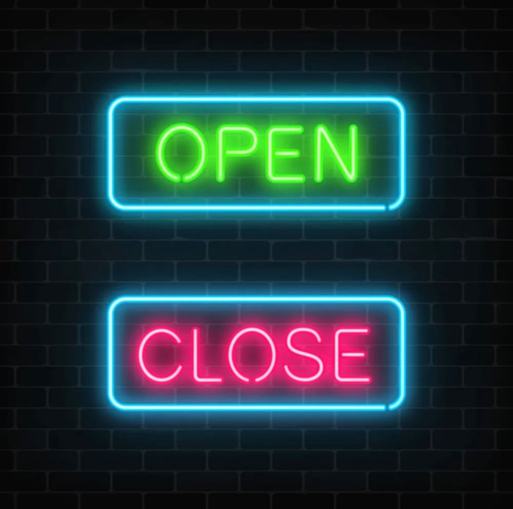 Open and Close Led neon sign