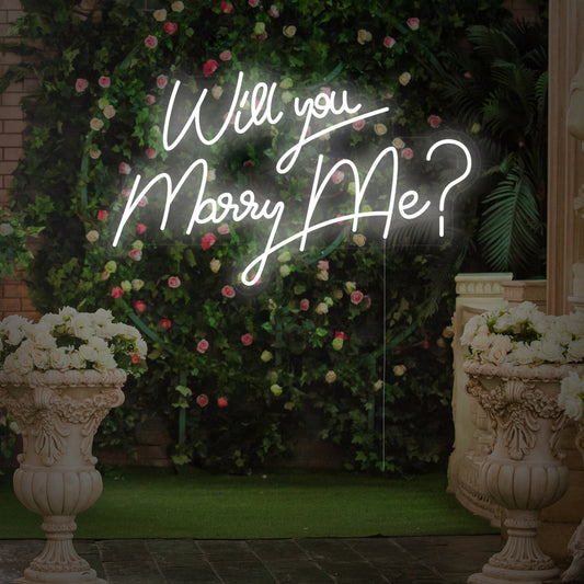 💍 “Will You Marry Me?” Neon Sign - Romantic LED Proposal Décor